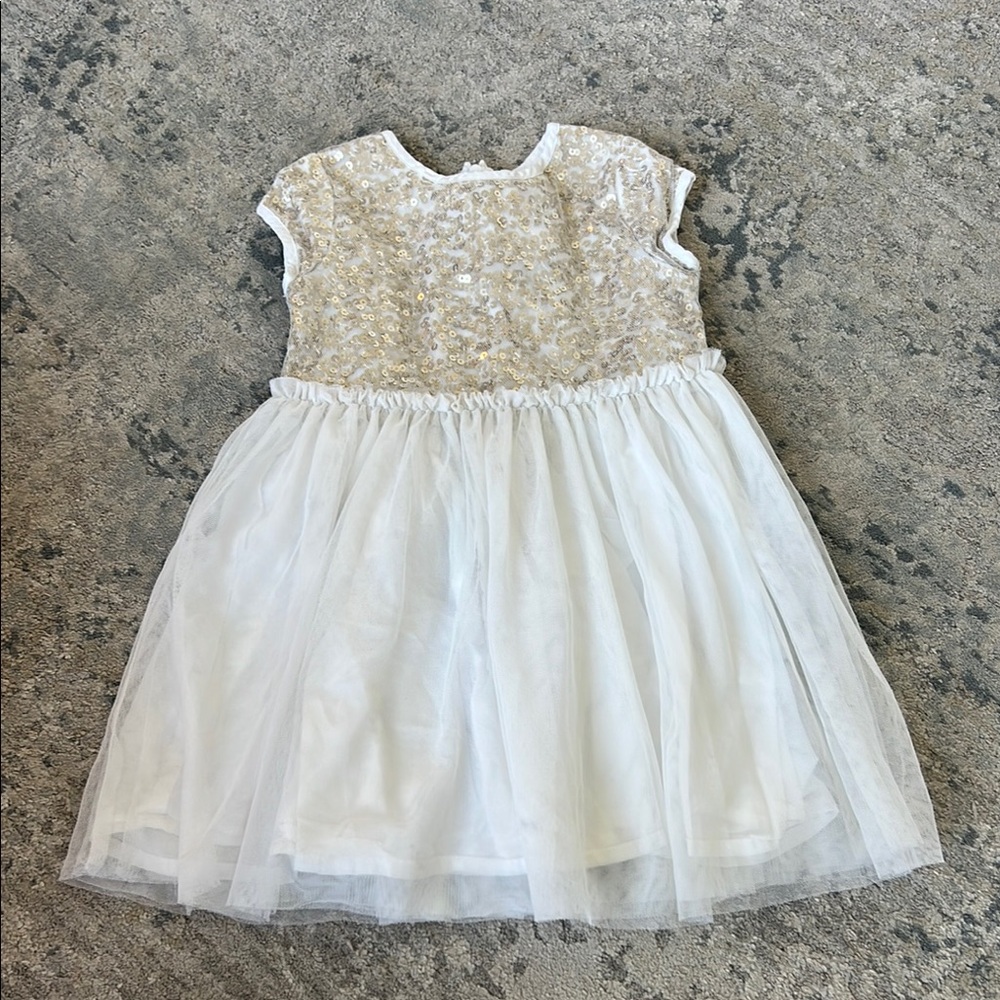 Elegant White and Gold Dress
